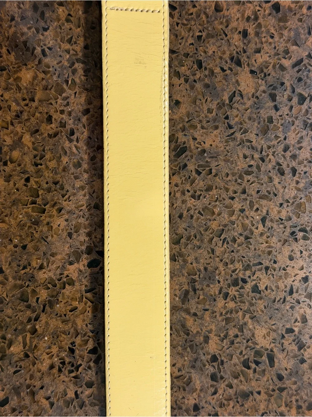 VTG Talbots Women’s Butter Yellow Leather Belt w/Brass Buckle & Star Accents Med